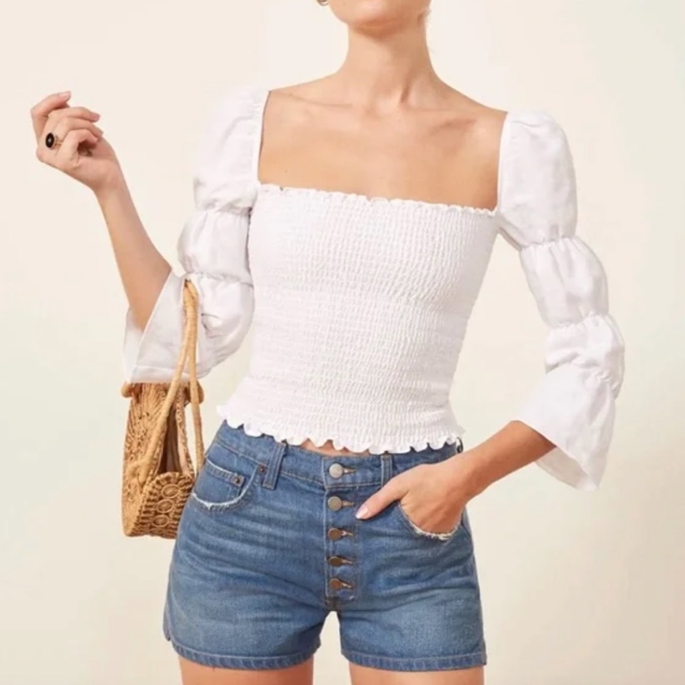 Reformation white Gala top